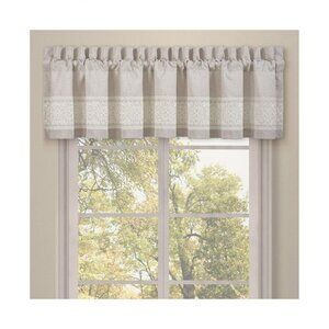 NEW J. Queen New York Lauralynn Straight Window Valance Beige Brown 88 x 18